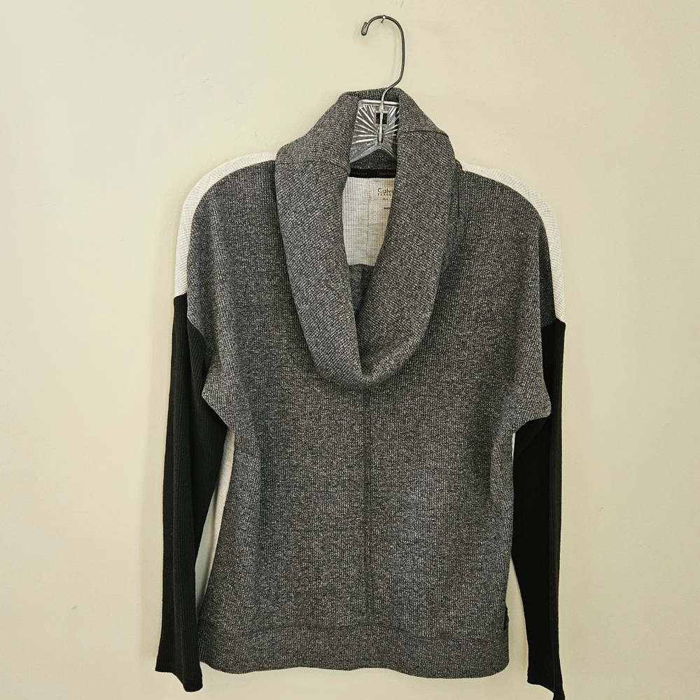 Calvin Klein Colorblock Black and White Long Sleeved Top